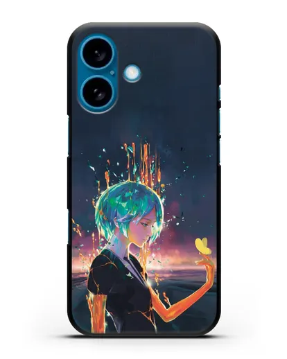 Чехол аниме Страна самоцветов - Фосс и бабочка силиконовый для iPhone 16