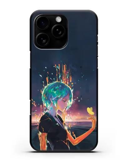 Чехол аниме Страна самоцветов - Фосс и бабочка силиконовый для iPhone 16 Pro Max