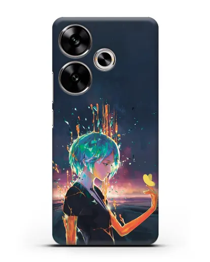 Чехол аниме Страна самоцветов - Фосс и бабочка силиконовый для Xiaomi Poco F6