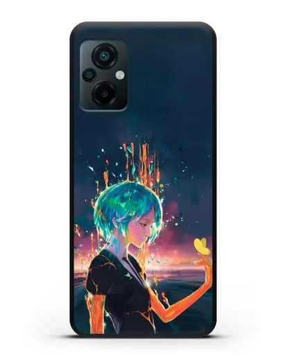 Чехол аниме Страна самоцветов - Фосс и бабочка силиконовый для Xiaomi Poco M5