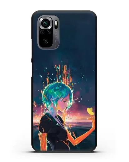 Чехол аниме Страна самоцветов - Фосс и бабочка силиконовый для Xiaomi Poco M5s