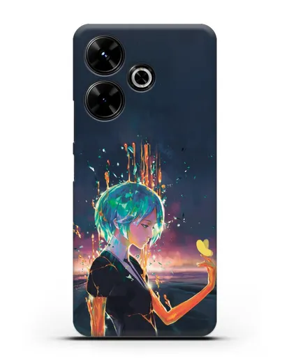 Чехол аниме Страна самоцветов - Фосс и бабочка силиконовый для Xiaomi Poco M6