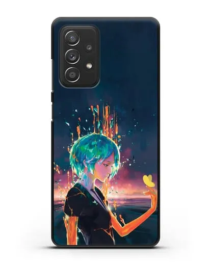 Чехол аниме Страна самоцветов - Фосс и бабочка силиконовый для Samsung Galaxy A53