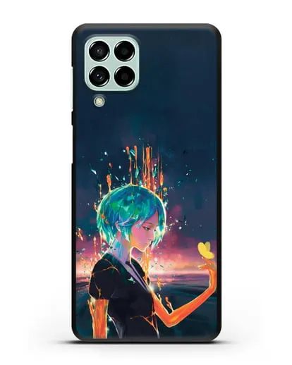 Чехол аниме Страна самоцветов - Фосс и бабочка силиконовый для Samsung Galaxy M53 [SM-M536]
