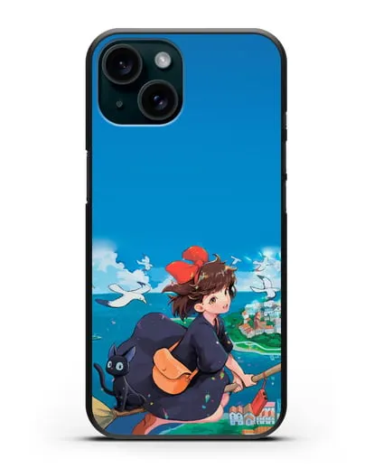 Чехол аниме Ведьмина служба доставки - Кики в полёте силиконовый для iPhone 15