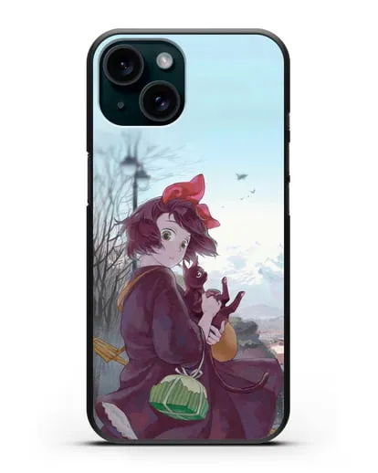 Чехол аниме Ведьмина служба доставки - Кики в городе силиконовый для iPhone 15