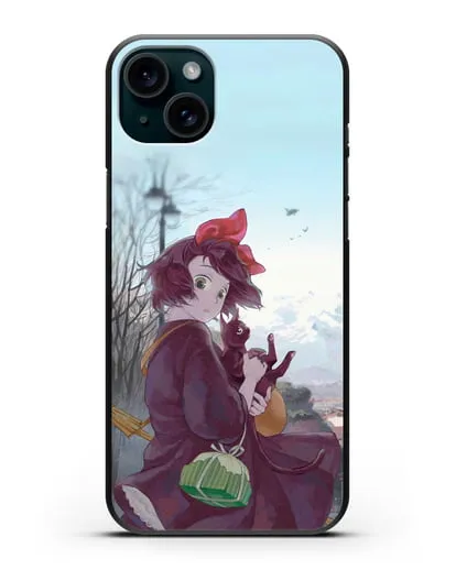 Чехол аниме Ведьмина служба доставки - Кики в городе силиконовый для iPhone 15 Plus