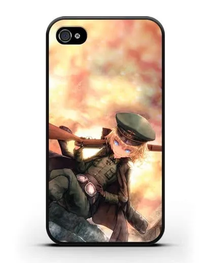 Чехол аниме Военная хроника маленькой девочки - Таня с ружьём силиконовый для iPhone 4/4s