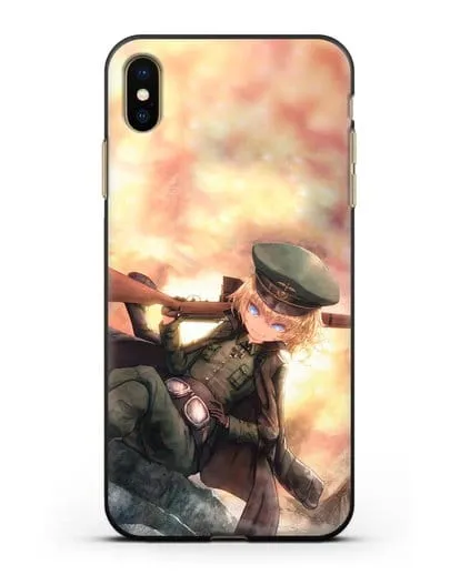 Чехол аниме Военная хроника маленькой девочки - Таня с ружьём силиконовый для iPhone XS Max