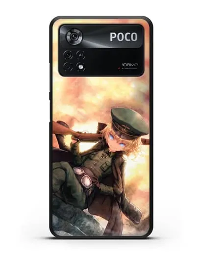 Чехол аниме Военная хроника маленькой девочки - Таня с ружьём силиконовый для Xiaomi Poco X4 Pro