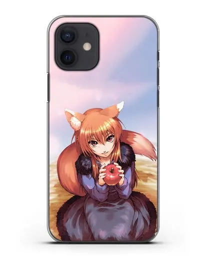 Чехол аниме Волчица и пряности - Волчица с яблоком силиконовый для iPhone 12