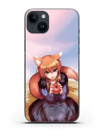 Чехол аниме Волчица и пряности - Волчица с яблоком силиконовый для iPhone 14 Plus