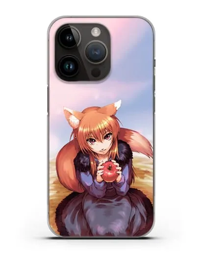 Чехол аниме Волчица и пряности - Волчица с яблоком силиконовый для iPhone 14 Pro