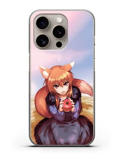 Чехол аниме Волчица и пряности - Волчица с яблоком силиконовый для iPhone 15 Pro