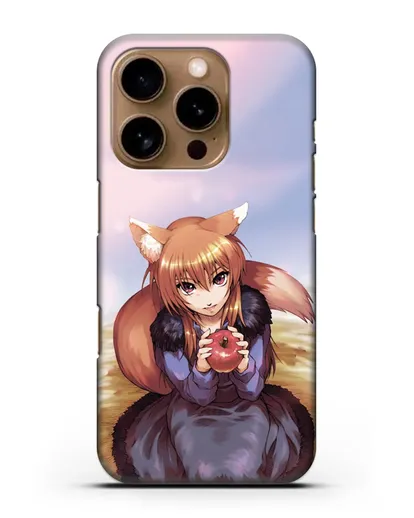 Чехол аниме Волчица и пряности - Волчица с яблоком силиконовый для iPhone 16 Pro