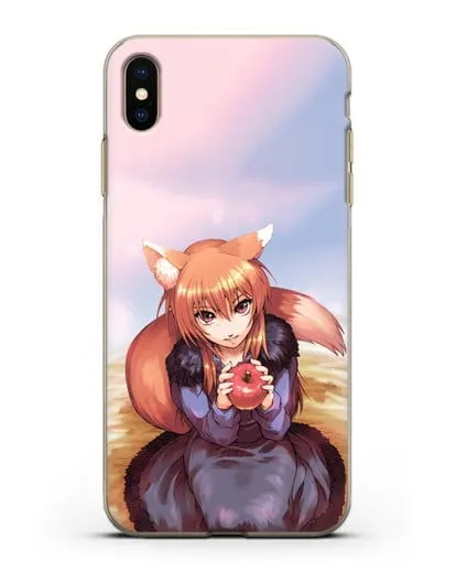 Чехол аниме Волчица и пряности - Волчица с яблоком силиконовый для iPhone XS Max