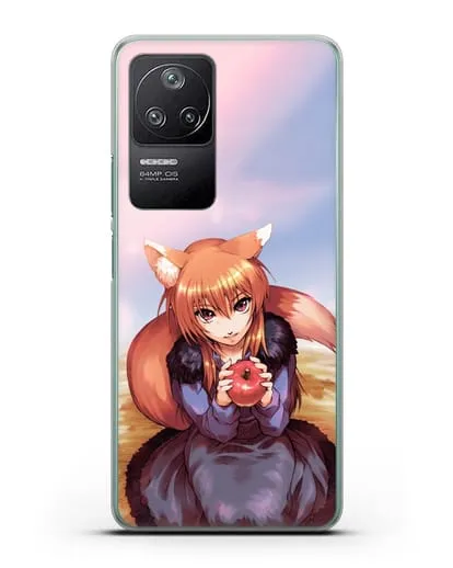 Чехол аниме Волчица и пряности - Волчица с яблоком силиконовый для Xiaomi Poco F4