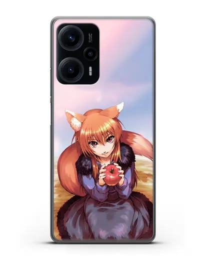 Чехол аниме Волчица и пряности - Волчица с яблоком силиконовый для Xiaomi Poco F5