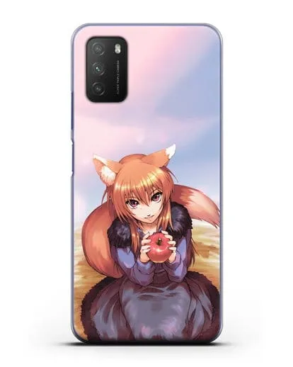 Чехол аниме Волчица и пряности - Волчица с яблоком силиконовый для Xiaomi Poco M3