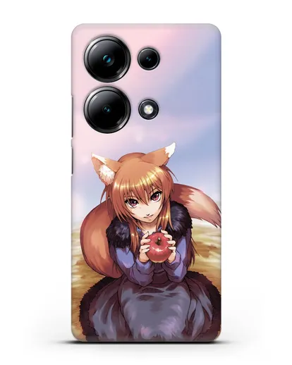 Чехол аниме Волчица и пряности - Волчица с яблоком силиконовый для Xiaomi Poco M6 Pro