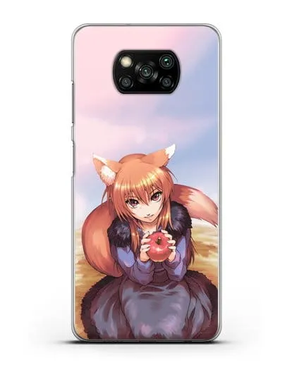 Чехол аниме Волчица и пряности - Волчица с яблоком силиконовый для Xiaomi Poco X3