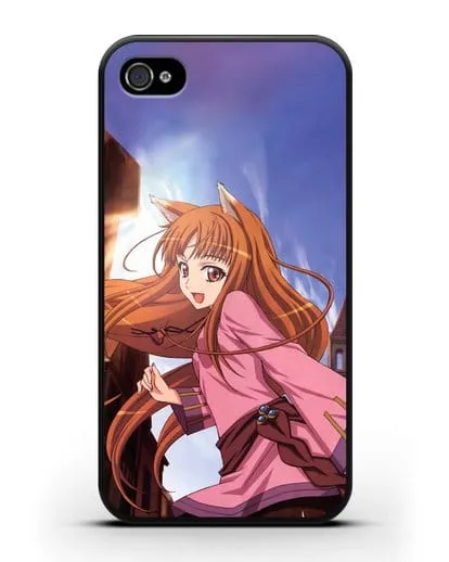 Чехол аниме Волчица и пряности - Волчица в городе силиконовый для iPhone 4/4s