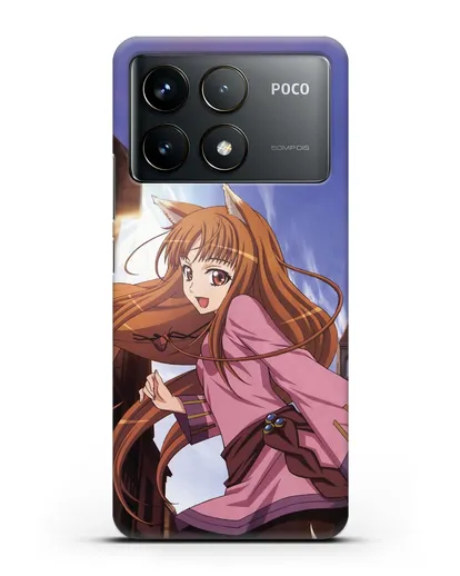Чехол аниме Волчица и пряности - Волчица в городе силиконовый для Xiaomi Poco F6 Pro
