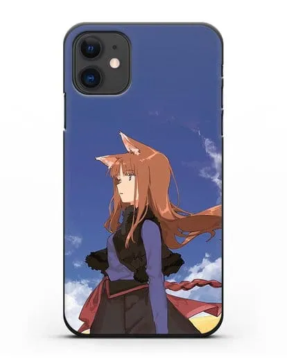 Чехол аниме Волчица и пряности - Холо в поле силиконовый для iPhone 11