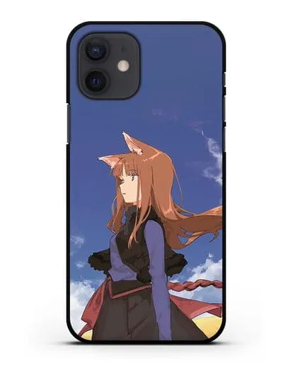 Чехол аниме Волчица и пряности - Холо в поле силиконовый для iPhone 12