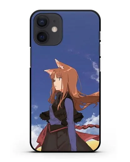 Чехол аниме Волчица и пряности - Холо в поле силиконовый для iPhone 12 mini