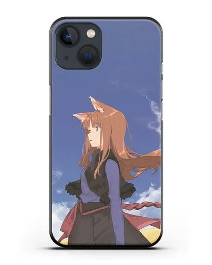 Чехол аниме Волчица и пряности - Холо в поле силиконовый для iPhone 13