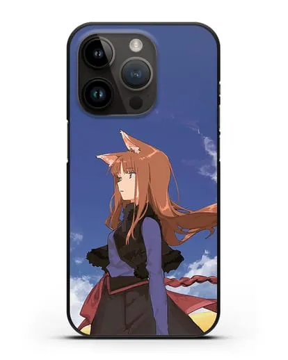 Чехол аниме Волчица и пряности - Холо в поле силиконовый для iPhone 14 Pro