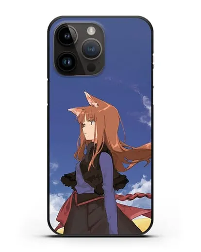 Чехол аниме Волчица и пряности - Холо в поле силиконовый для iPhone 14 Pro Max