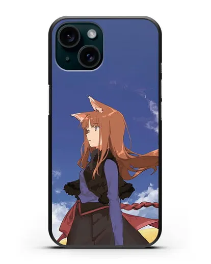 Чехол аниме Волчица и пряности - Холо в поле силиконовый для iPhone 15