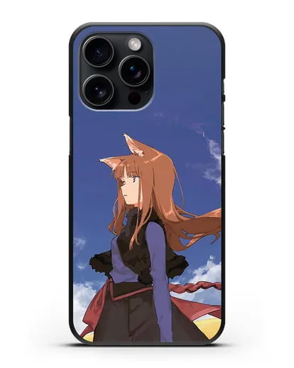 Чехол аниме Волчица и пряности - Холо в поле силиконовый для iPhone 15 Pro Max