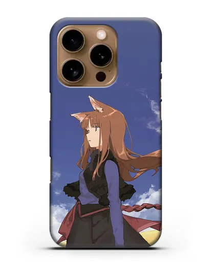 Чехол аниме Волчица и пряности - Холо в поле силиконовый для iPhone 16 Pro