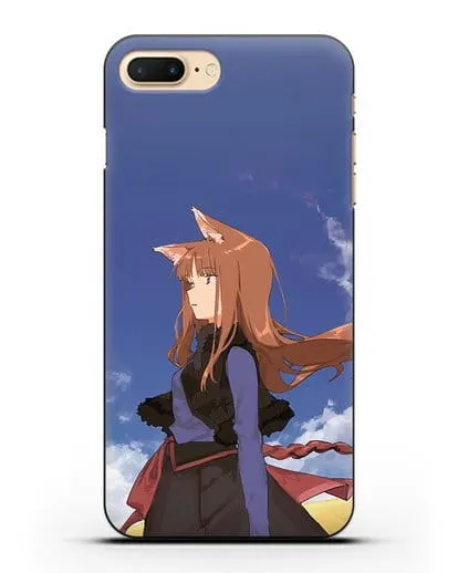 Чехол аниме Волчица и пряности - Холо в поле силиконовый для iPhone 8 Plus