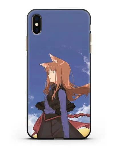Чехол аниме Волчица и пряности - Холо в поле силиконовый для iPhone XS Max