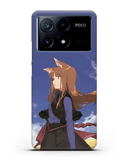 Чехол аниме Волчица и пряности - Холо в поле силиконовый для Xiaomi Poco X6 Pro