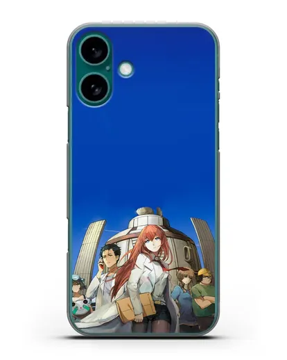 Чехол аниме Врата Штейна - Команда Лаборатории Гаджетов Будущего силиконовый для iPhone 16 Plus