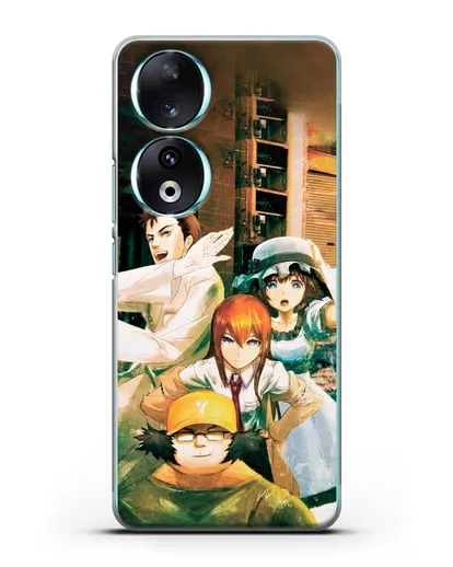Чехол аниме Врата Штейна - Окабе, Шиина, Макисе и Хашида силиконовый для Honor 90