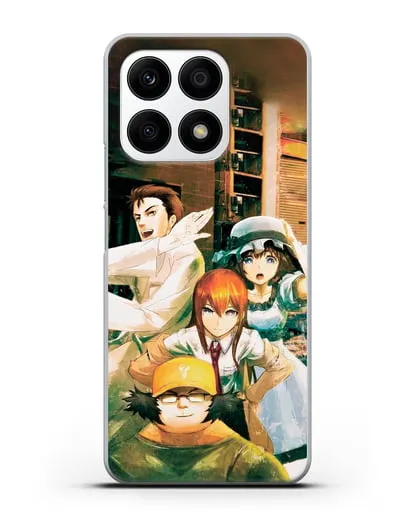 Чехол аниме Врата Штейна - Окабе, Шиина, Макисе и Хашида силиконовый для Honor X8a