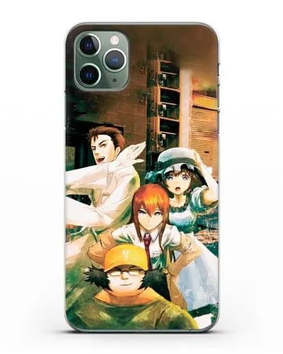 Чехол аниме Врата Штейна - Окабе, Шиина, Макисе и Хашида силиконовый для iPhone 11 Pro Max
