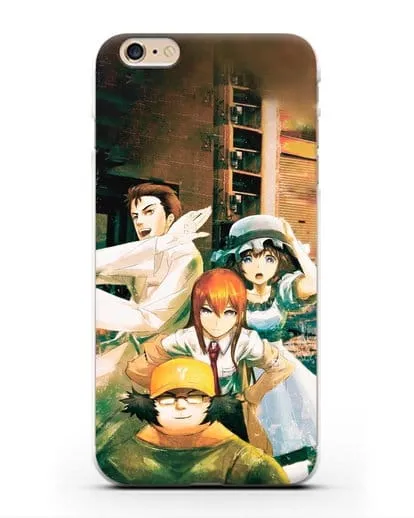 Чехол аниме Врата Штейна - Окабе, Шиина, Макисе и Хашида силиконовый для iPhone 6 Plus
