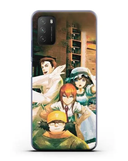 Чехол аниме Врата Штейна - Окабе, Шиина, Макисе и Хашида силиконовый для Xiaomi Poco M3