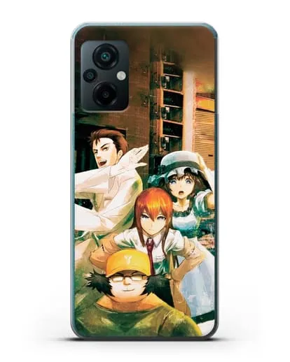 Чехол аниме Врата Штейна - Окабе, Шиина, Макисе и Хашида силиконовый для Xiaomi Poco M5