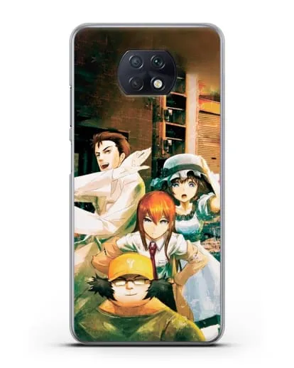 Чехол аниме Врата Штейна - Окабе, Шиина, Макисе и Хашида силиконовый для Xiaomi Redmi Note 9T