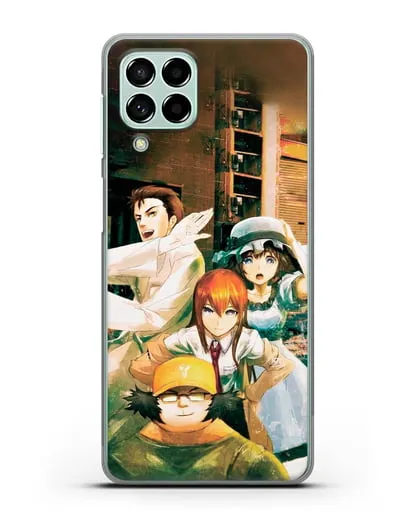 Чехол аниме Врата Штейна - Окабе, Шиина, Макисе и Хашида силиконовый для Samsung Galaxy M53 [SM-M536]