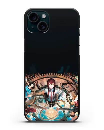 Чехол аниме Врата Штейна - Прыжки во времени силиконовый для iPhone 15 Plus