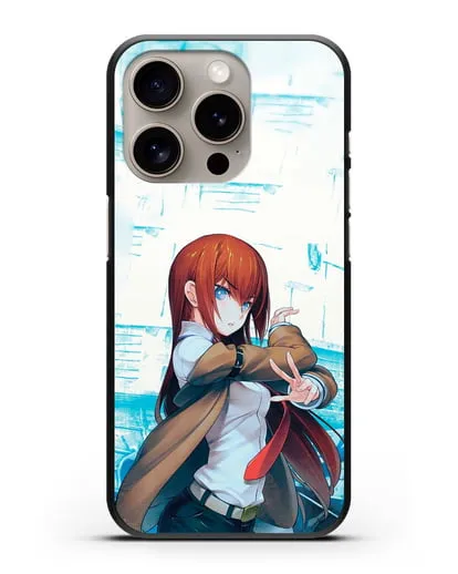 Чехол аниме Врата Штейна - Макисе силиконовый для iPhone 15 Pro